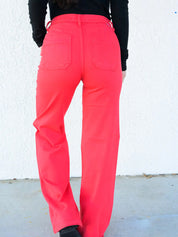You're A Fireball By Risen - High Rise Tummy Control Wide Leg Pants