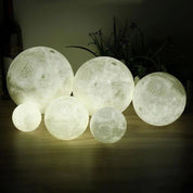 3D Printed Moon Lamp 16 Colors Rechargeable Night Light
