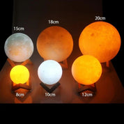 3D Printed Moon Lamp 16 Colors Rechargeable Night Light