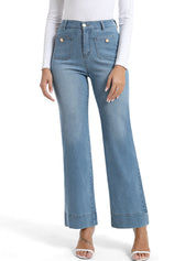 Tummy Control Sailor Straight Leg Trouser