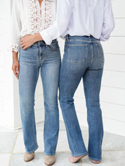 Holy Grail High Rise Medium Wash Non Distressed Contrast Wash Bootcut Jeans