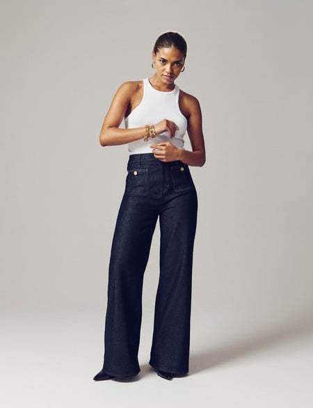 Tummy Control Sailor Wide Leg Trouser