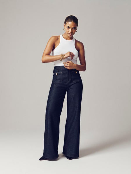 Tummy Control Sailor Wide Leg Trouser
