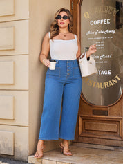Loose Fit High Waist Stretch Dual Front Pockets Straight Leg Jeans