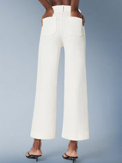 Tummy Control Cropped Wide-Leg Jeans