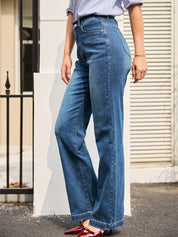 2025 Spring New Arrivals Women's High Waist Slim Fit Stretch Classic Flare Denim
