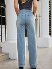 Tummy Control Sailor Straight Leg Trouser