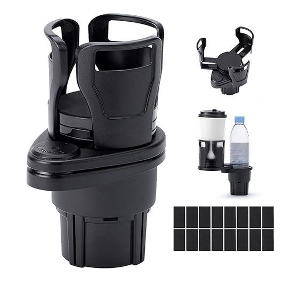 4-in-1 Car Cup Holder Expander Adapter with Adjustable Base Drinks Organizer