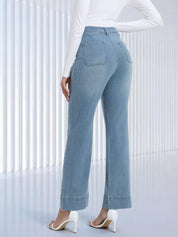 Tummy Control Sailor Straight Leg Trouser