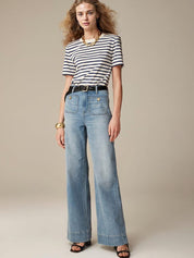 Tummy Control Sailor Wide Leg Trouser