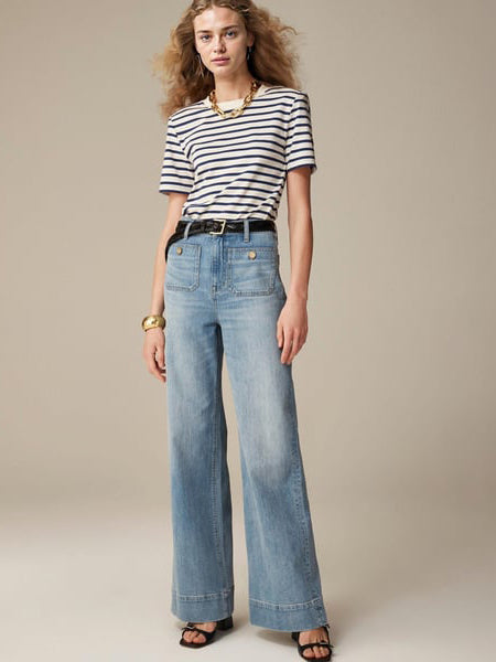 Tummy Control Sailor Wide Leg Trouser