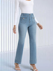 Tummy Control Sailor Straight Leg Trouser