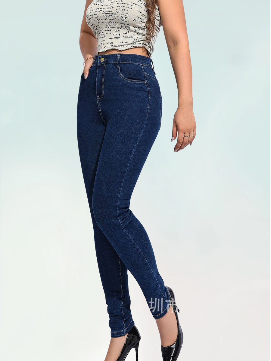 Tall Stretch Mid Blue Wash Disco Skinny Jeans