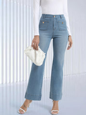 Tummy Control Sailor Straight Leg Trouser
