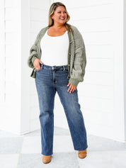 Take the Chance Mid Rise Medium Wash Tummy Control Vintage Straight Leg Jeans