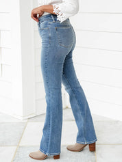 Holy Grail High Rise Medium Wash Non Distressed Contrast Wash Bootcut Jeans