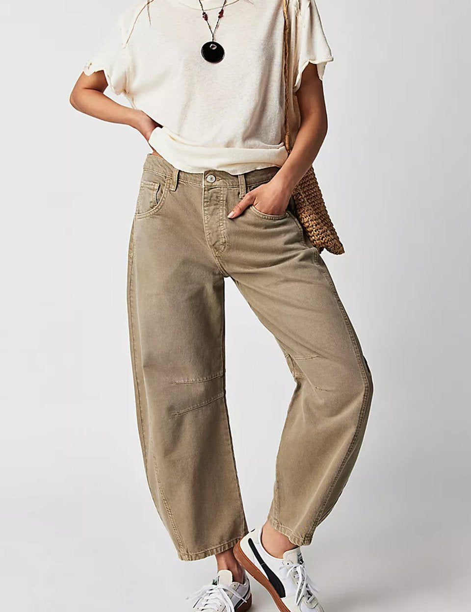 Mid-rise Barrel Jeans