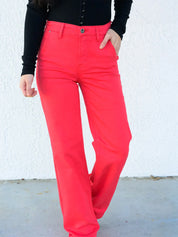 You're A Fireball By Risen - High Rise Tummy Control Wide Leg Pants