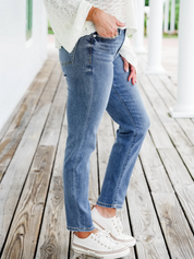 Tummy Control Cuffed Slim Fit Jeans