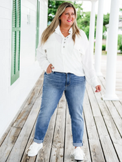 Tummy Control Cuffed Slim Fit Jeans