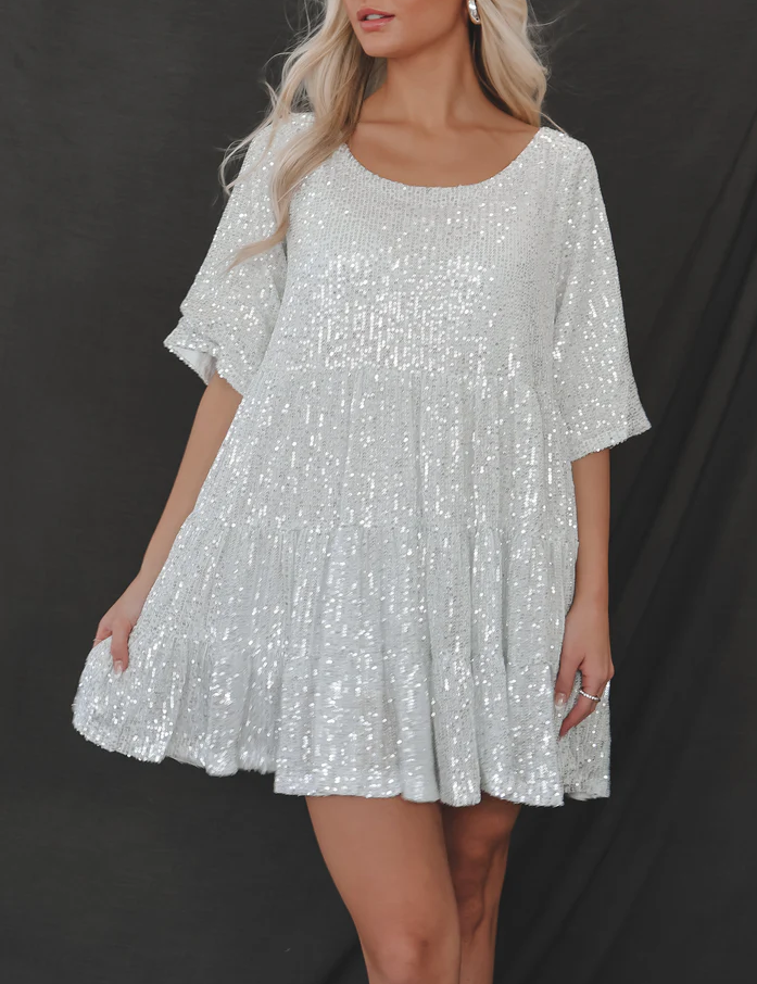 My Queen Sequin Baby Doll Dress VIRAL