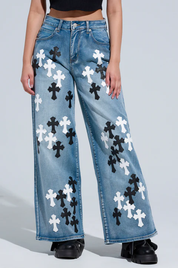 Take Me To Church Patchwork Denim Jean