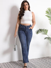 High Elasticity Tummy Control Bootcut Jeans for Women