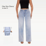 Plus Size Mid-low Rise Baggy Wide Leg Jeans