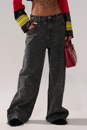 Rhinestone Queen Embellished Denim