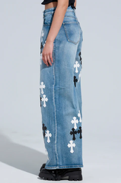 Take Me To Church Patchwork Denim Jean
