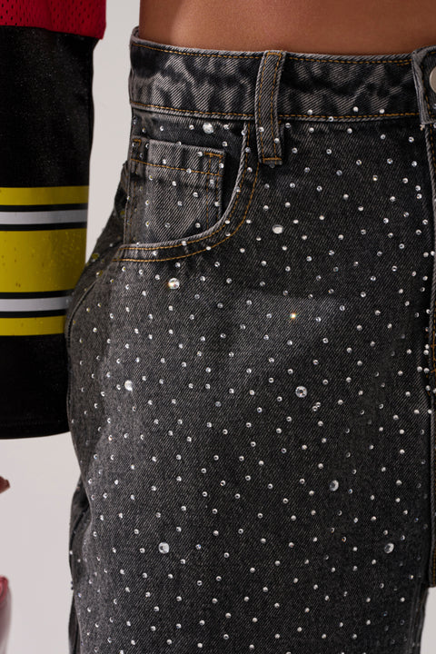 Rhinestone Queen Embellished Denim