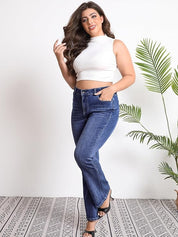 High Elasticity Tummy Control Bootcut Jeans for Women