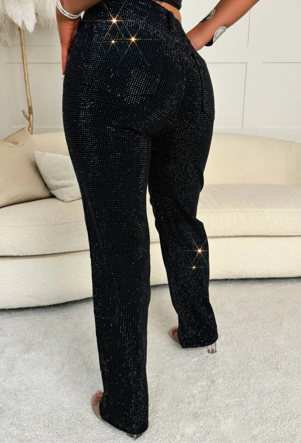 Ultimate Sparkle Pink Straight Leg Stretch Diamante Jeans And Top