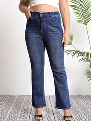 High Elasticity Tummy Control Bootcut Jeans for Women