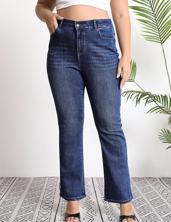 High Elasticity Tummy Control Bootcut Jeans for Women