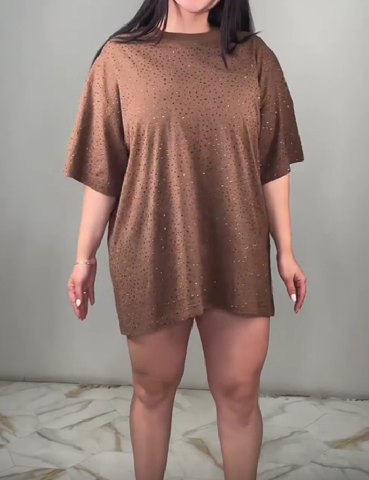 Oversize Diamanté Rhinestone T-shirt