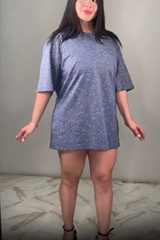 Oversize Diamanté Rhinestone T-shirt