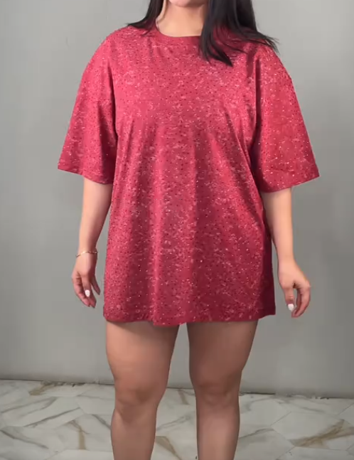 Oversize Diamanté Rhinestone T-shirt