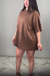 Oversize Diamanté Rhinestone T-shirt