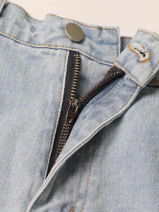 High Waisted Embellished Cut-Out Jeans