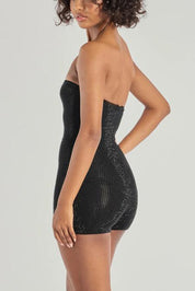 Popstar Diva Strapless Rhinestone Romper