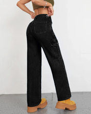 Women's High Waist Baggy Cargo Jeans