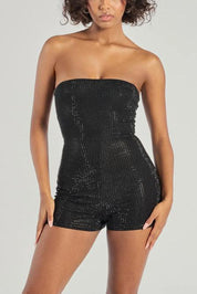 Popstar Diva Strapless Rhinestone Romper