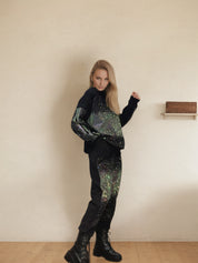 Rhinestone Accented 2-Piece Tracksuit Womens Set