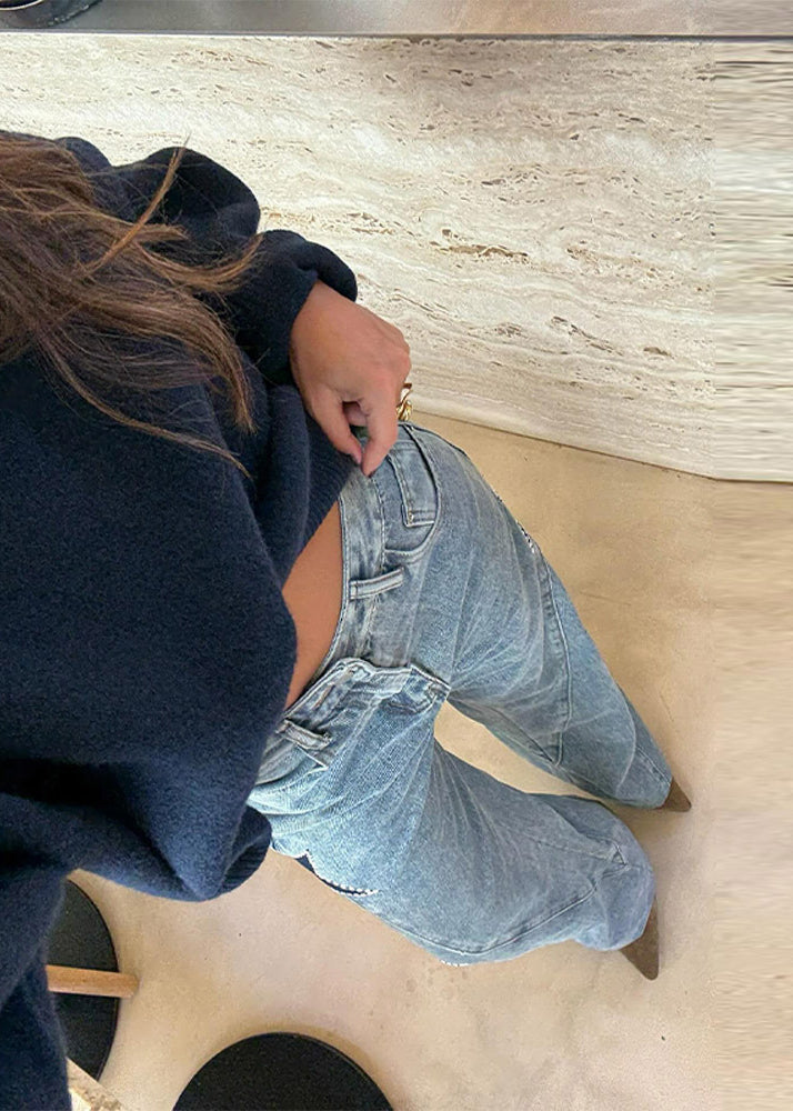 High Waist Wide Leg Star Jeans