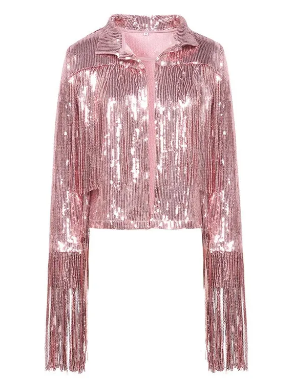 Hip Cowgirl Rodeo Tassel Sequin Jacket