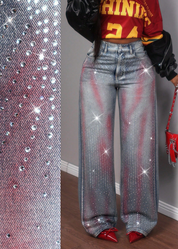 Daydreaming Embellished Straight Leg Jeans - Medium Wash