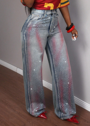 Daydreaming Embellished Straight Leg Jeans - Medium Wash