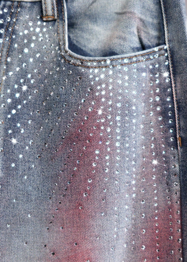 Daydreaming Embellished Straight Leg Jeans - Medium Wash