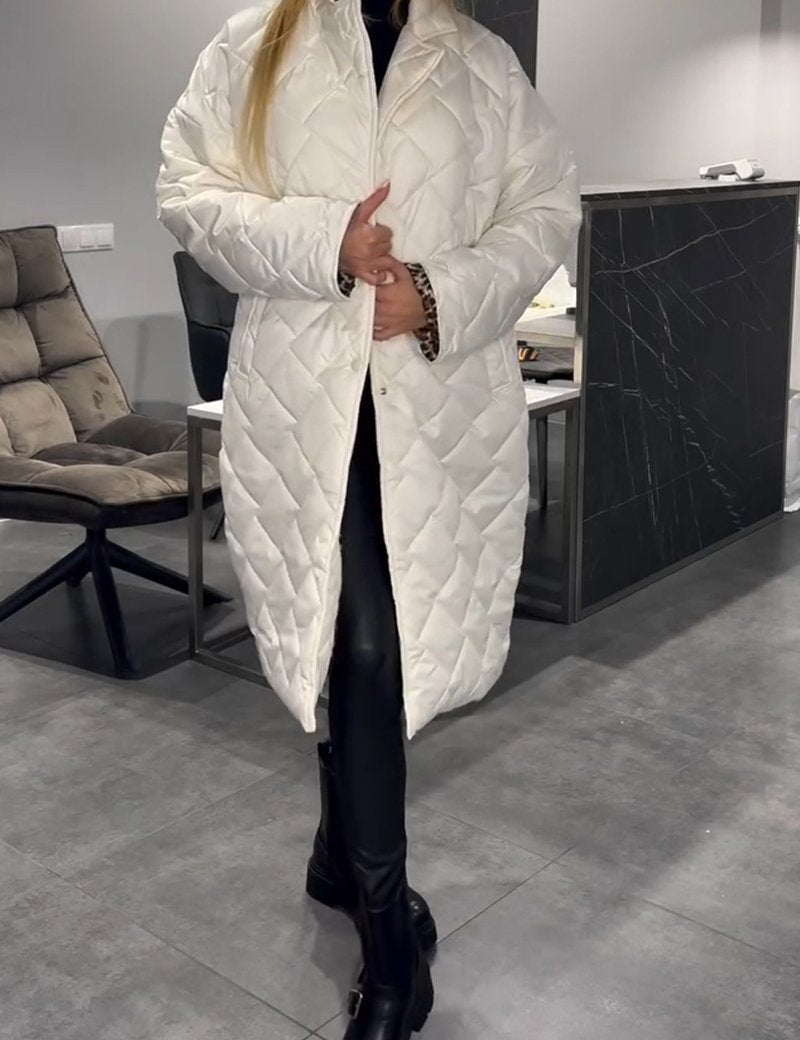 Women's Casual Lapel Mid-length Cotton Coat